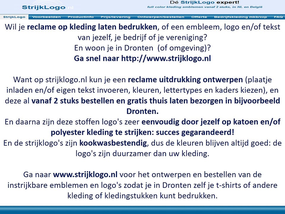 Reclame kleding bedrukken Dronten