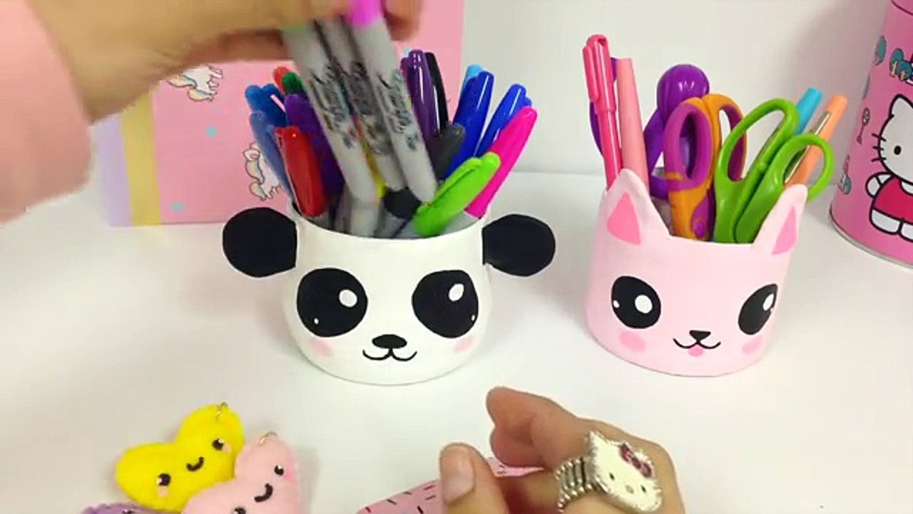 Manualidades KAWAII,organizador (ideas para decorar)panda y gato Kawaii