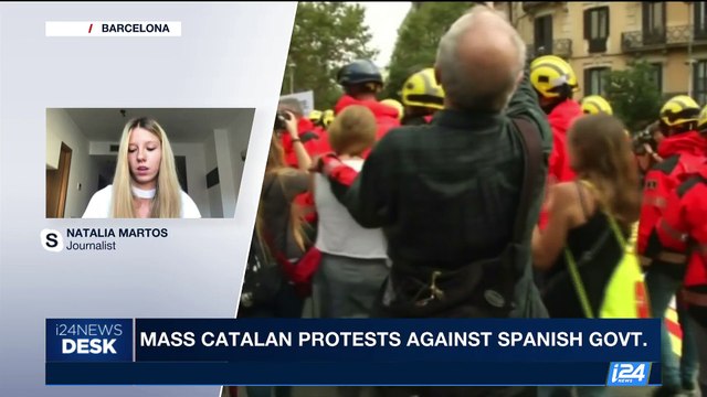 i24NEWS DESK | Mass Catalan protests against Spanish Govt. | Tuesday, October 3rd 2017