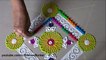 Beautiful and innovative multicolored rangoli for Navratri  Easy rangoli designs by Poonam Borkar_