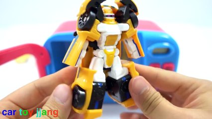 노란색 컬러 헬로카봇 장난감 자동차 트랜스포머 애슬론 범블비 숫자놀이 동영상 Hello Carbot Toy Car Numbers Play Video.