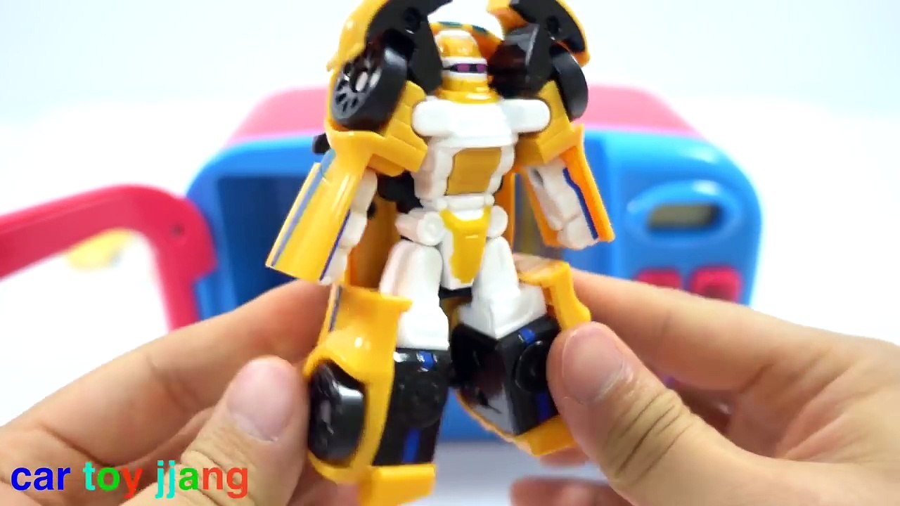 노란색 컬러 헬로카봇 장난감 자동차 트랜스포머 애슬론 범블비 숫자놀이 동영상 Hello Carbot Toy Car Numbers Play Video.