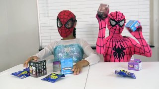 SPIDERMAN MASK w/ PINK SPIDERGIRL & FROZEN ELSA DC Superheroes In Real Life Sophia Sarah Toys To See