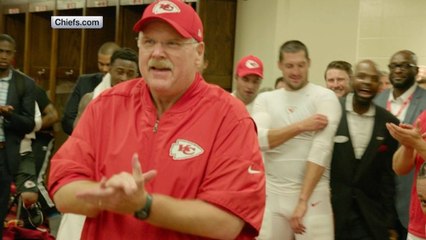 Chiefs celebrate in their locker room after a big Week 4 win