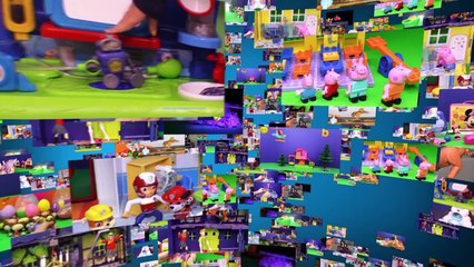 TRAIN BOUNCE HOUSE Surprise Worlds Largest Huge Bounce House Paw Patrol + Lion Guard Toys Video
