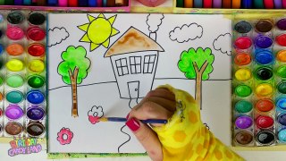 Learn Colors for Kids and Color 3 Window House Coloring Pages