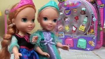 Anna and Elsa Toddlers Unboxing New Season 5 Shopkins 12 Pack Shoppie Elsa and Anna Frozen Dolls