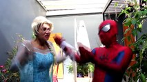 Frozen Elsa Gets GIANT LIPS! w/ Spiderman, Joker & Maleficent in Real Life