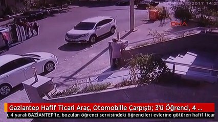 Gaziantep Hafif Ticari Araç, Otomobille Çarpıştı: 3'ü Öğrenci, 4 Yaralı