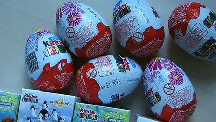 Download Video: Unboxing Kinder EGGS! SpongeBob, Happy Feet Eggs Surprise! Kinder Surprise Eggs// Surprise TV