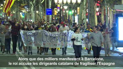 Le roi accuse les dirigeants catalans de fragiliser l'Espagne