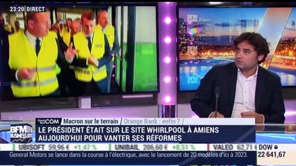 Good Com' / Bad Com': Emmanuel Macron était sur le site Whirlpool à Amiens pour vanter ses réformes - 03/10