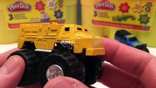 MONSTER TRUCKS with Play Doh 4x4 Trucks