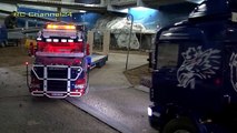 RC SCANIA TRUCK EXCAVATOR TRANSPORT SPECIAL! BIG NIGHT ACTION ON A CONSTRUCTION SITE!