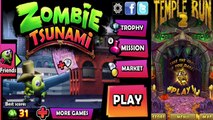 Zombie Tsunami Vs Temple Run 2 Spooky Summit Compilation - Best Run Score Ever