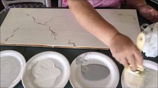 How To Paint Faux Carrera Marble~Super Easy!