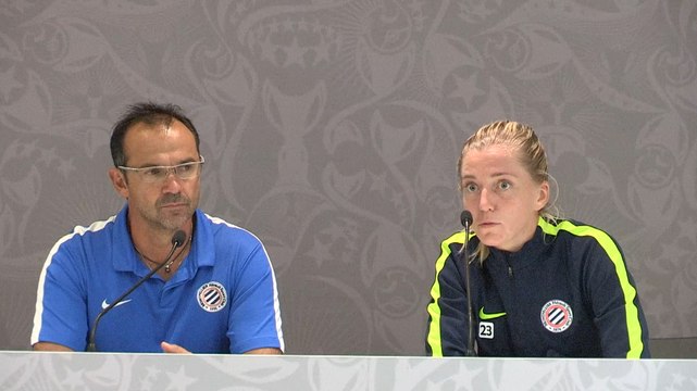 Jean-Louis Saez et Linda Sembrant avant MHSC - Zvezda !