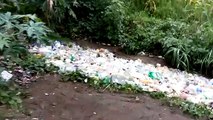 Une rivière de bouteilles en plastique au Guatemala