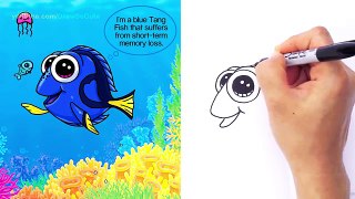 How to Draw Dory step by step Cute from Disney Finding Dory Movie