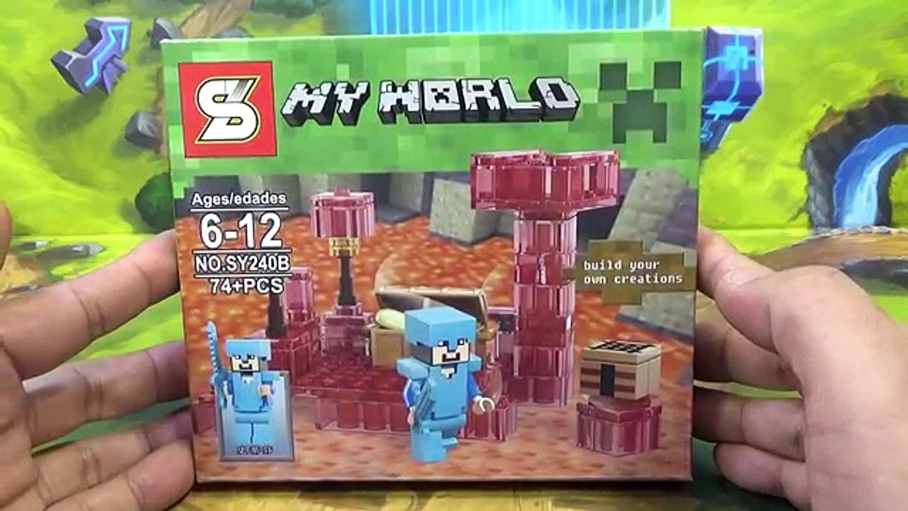sy 마인크래프트 네더 지옥 요새 투명 클리어 블럭 레고 짝퉁 Lego knockoff Nether clear