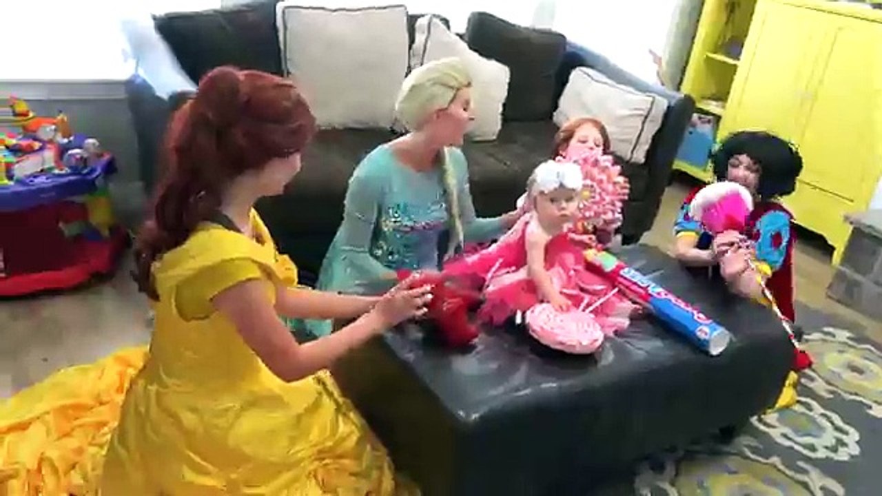 Disney Princess Royal Ball! Spiderman and Frozen Elsa snow white and belle bad dancer funny prank