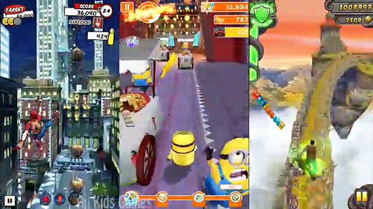 Despicable Me 2 - Minion Rush : Disco Minion Vs Temple Run 2 Vs Spider Man !