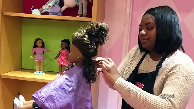 American Girl Doll Gabriela Gets Her Hair Styled at American Girl Place