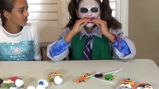 JOKER GIRL GROSS HALLOWEEN CANDY REVIEW vs FROZEN ELSA Toys To See Funny Video