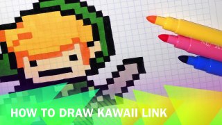 Handmade Pixel Art - How To Draw Kawaii Link (The Legend Of Zelda) #pixelart