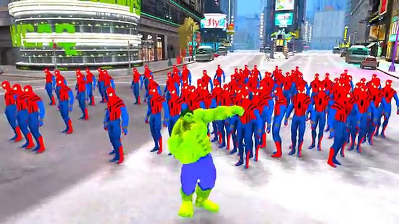 Nursery Rhymes HULK Monster Truck & SPIDERMAN song for children with ACTION
