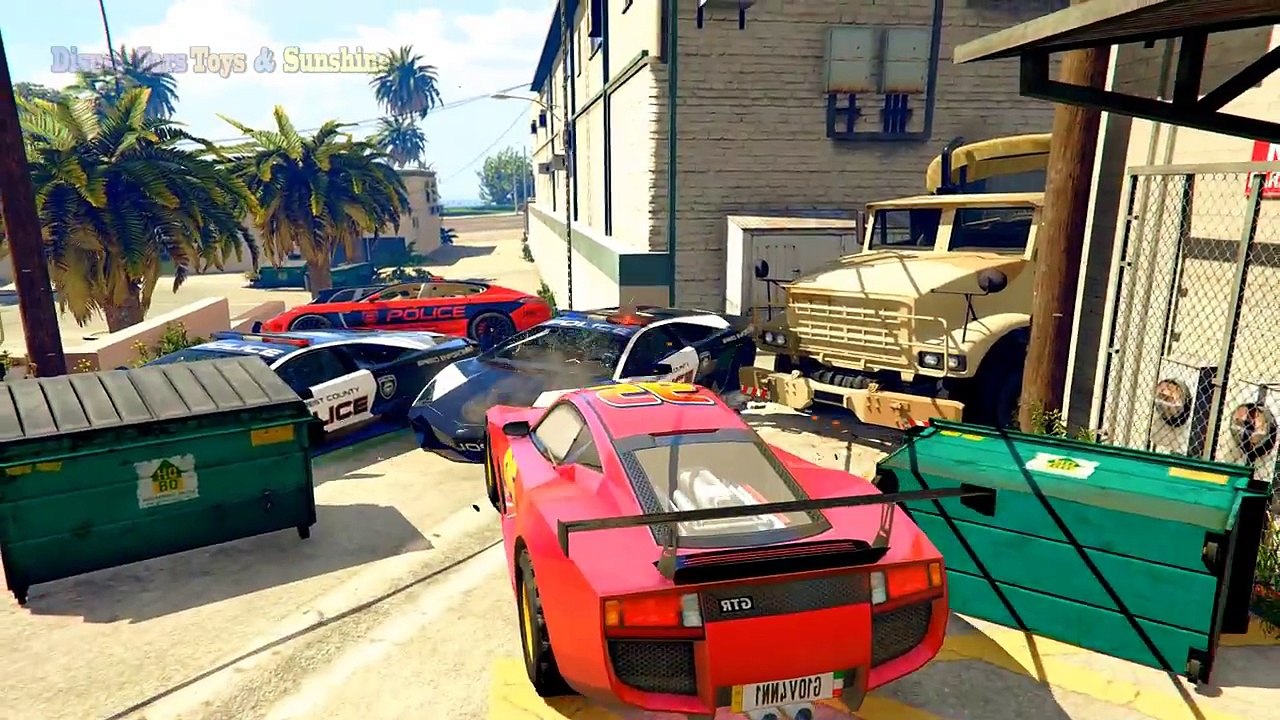 Spiderman save McQueen Police Cars caught Lightning McQueen in Trouble! best friends Nursery Rhymes