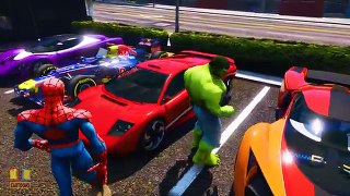 SPIDERMAN vs JOKER! Challenge RACE CARS to Win - Video 3D Fun Animation for Children and babies