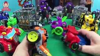Transformers Rescue Bots Optimus Prime Bumblebee Brushfire Heatwave Battle Dr Morocco & Morbots