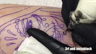 TATTOO TIME LAPSE / REALISTIC ROSE + DAY OF THE DEAD PORTRAIT