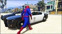 POLICE CARS Transportation with Spiderman Cars Cartoon for Kids w Nursery Rhymes Songs for Children