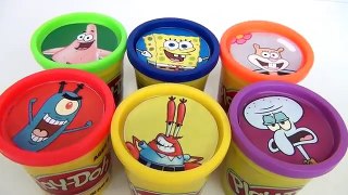 SPONGEBOB Squarepants Playdoh Toy Suprises, Learn Colors with Patrick, Sandy, Mr. Krabs / TUYC