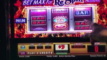  scorching big win!!  spinferno! red hot diamonds & jackpot 777 slot machine bonus