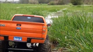 new bright rc maverick scout ford f150 hits the trails (wet run)