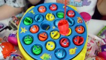 Lets Go Fishing Game Toy Challenge | Kinder Joy Eggs | Fashems | MLP | Glitzi Globes