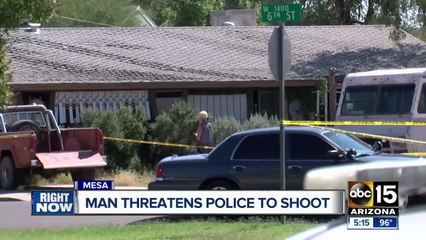 Mesa police shoot man after he’s found in Phoenix backyard with gun