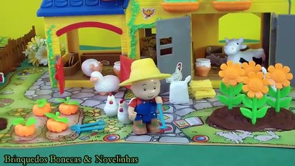 Pig George da Família Peppa Pig conhece a Fazenda do Caillou junto com a Dora Aventureira
