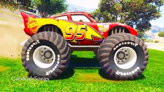 Lightning McQueen MONSTER TRUCK and Spiderman in Cars Cartoon with Songs for Kids and Children