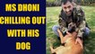 MD Dhoni playing with his dog | Oneindia News