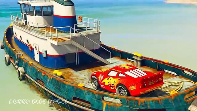 Spiderman Colores de envío Rayo McQueen Disney coches de dibujos animados para Niños Canciones