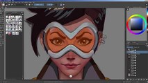 Painting with Krita 3: overwatch tracer fanart