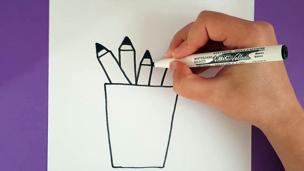 COMMENT DESSINER UN POT DE CRAYONS KAWAII-Df4kS6OLXeY