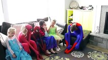 Ugly Frozen Elsa Rainbow Face Spiderman VS JOKER VS MALEFICENT VS FUNNY GREEN SPIDERMAN IN REAL LIFE