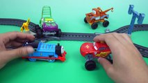 THOMAS AND FRIENDS TANK!! Disney Cars Lightning McQueen & Tow Mater Playdough Play Doh Surprise Eggs
