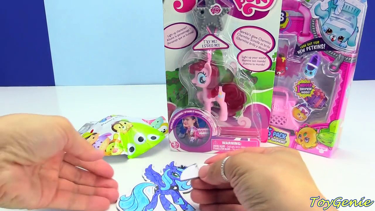 My Little Pony Princess Luna Pop Outz Coloring with Tsum Tsum and Shopkins Surprises