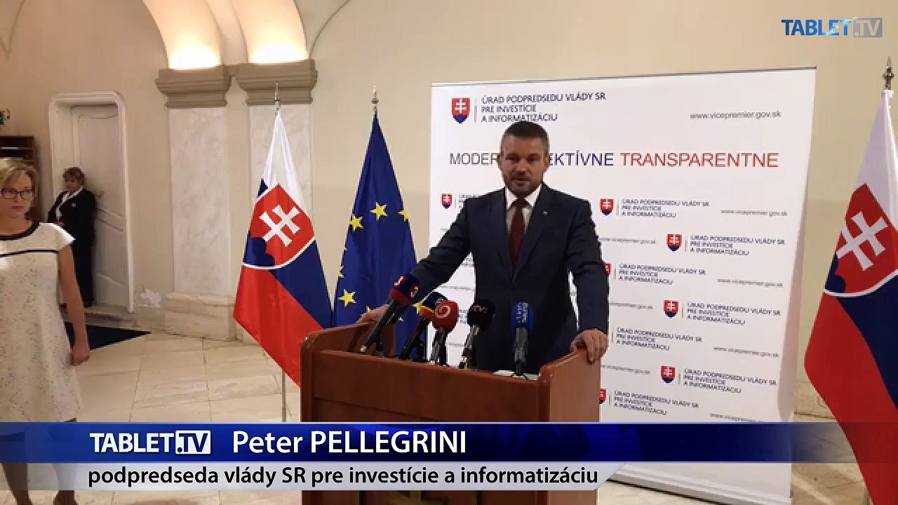 ZÁZNAM: TK podpredsedu vlády SR pre investície a informatizáciu Petra Pellegriniho
